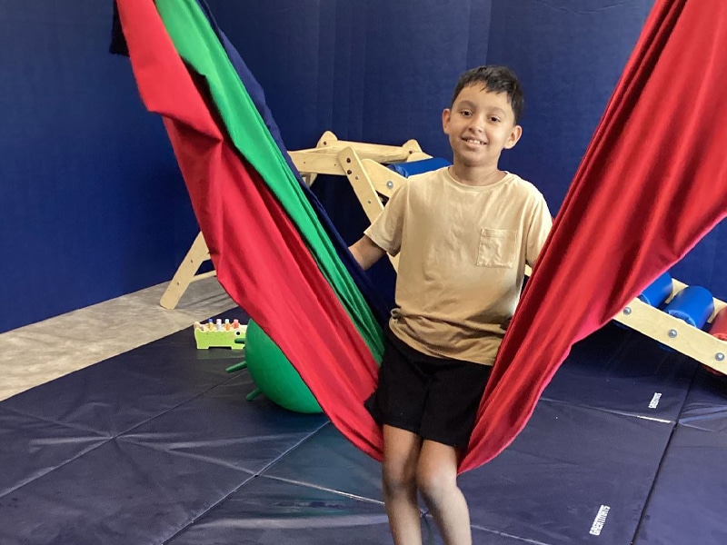 child lycra rainbow swing